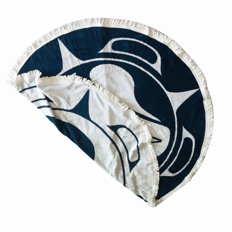 Round Beach Towel Cotton On Cotton Jacquard qihaitextile